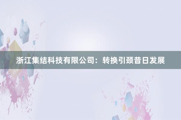 浙江集结科技有限公司：转换引颈昔日发展