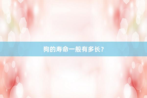 狗的寿命一般有多长？